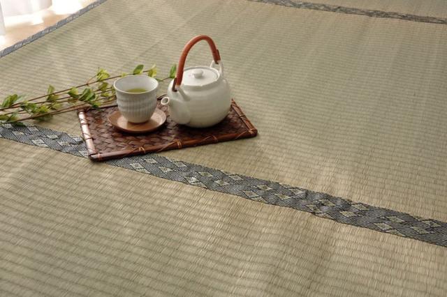 い草上敷き 純国産 い草 カーペット 糸引織 湯沢 団地間4.5畳 約255×255cm （ マット い草マット い草カーペット 絨毯 畳カバー ござ 畳表 五六間 団地 正方形 畳める コンパクト リバーシブル 国産い草 空気清浄 防臭 抗菌 ）_17