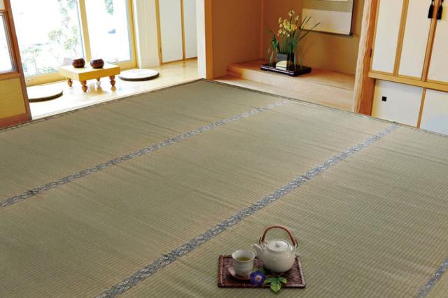 い草上敷き 純国産 い草 カーペット 糸引織 湯沢 団地間4.5畳 約255×255cm （ マット い草マット い草カーペット 絨毯 畳カバー ござ 畳表 五六間 団地 正方形 畳める コンパクト リバーシブル 国産い草 空気清浄 防臭 抗菌 ）_5