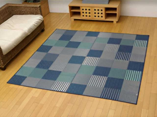 ござ 純国産 い草花ござカーペット 京刺子 江戸間8畳（約348×352cm） （ 敷物 ラグ マット い草マット い草カーペット 絨毯 花ござ 茣蓙 江戸間 8畳 長方形 畳める コンパクト 国産い草 天然素材 空気清浄 消臭 抗菌 ）_14