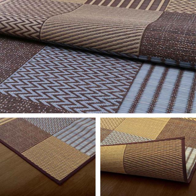 ござ 純国産 い草花ござカーペット 京刺子 江戸間8畳（約348×352cm） （ 敷物 ラグ マット い草マット い草カーペット 絨毯 花ござ 茣蓙 江戸間 8畳 長方形 畳める コンパクト 国産い草 天然素材 空気清浄 消臭 抗菌 ）_18