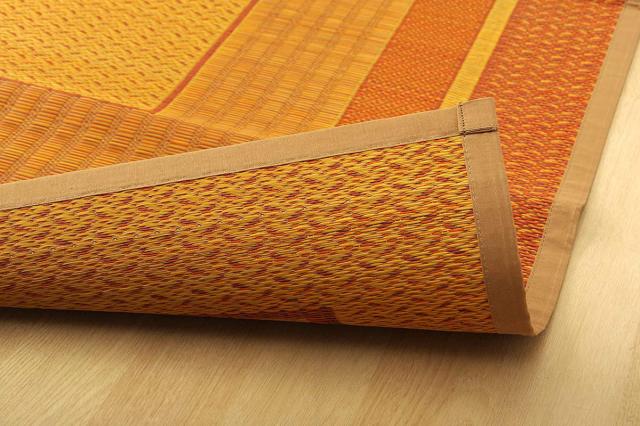 ござ 純国産 い草花ござカーペット ランクス総色 江戸間8畳 約348×352cm （ 敷物 ラグ マット い草マット い草カーペット 絨毯 花ござ 茣蓙 江戸間 8畳 長方形 畳める コンパクト 国産い草 天然素材 空気清浄 消臭 抗菌 細ヘリ ）_15