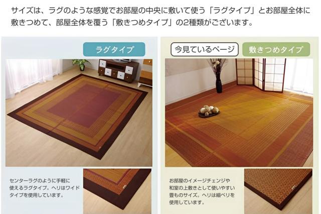 ござ 純国産 い草花ござカーペット ランクス総色 江戸間8畳 約348×352cm （ 敷物 ラグ マット い草マット い草カーペット 絨毯 花ござ 茣蓙 江戸間 8畳 長方形 畳める コンパクト 国産い草 天然素材 空気清浄 消臭 抗菌 細ヘリ ）_7