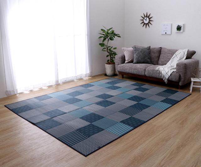 い草上敷き 純国産 袋織 い草ラグカーペット DX京刺子 約191×300cm 裏貼りあり （ 敷物 ラグ マット い草マット い草カーペット い草 絨毯 ござ 茣蓙 長方形 畳める コンパクト 国産い草 天然素材 空気清浄 消臭 抗菌 上敷き ）_13