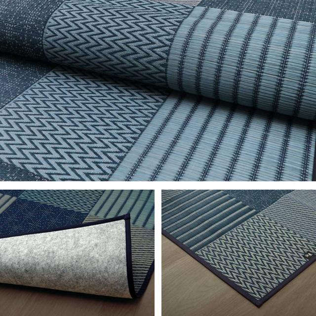 い草上敷き 純国産 袋織 い草ラグカーペット DX京刺子 約191×300cm 裏貼りあり （ 敷物 ラグ マット い草マット い草カーペット い草 絨毯 ござ 茣蓙 長方形 畳める コンパクト 国産い草 天然素材 空気清浄 消臭 抗菌 上敷き ）_14