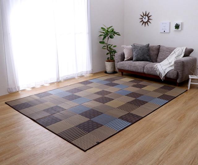 い草上敷き 純国産 袋織 い草ラグカーペット DX京刺子 約191×300cm 裏貼りあり （ 敷物 ラグ マット い草マット い草カーペット い草 絨毯 ござ 茣蓙 長方形 畳める コンパクト 国産い草 天然素材 空気清浄 消臭 抗菌 上敷き ）_16