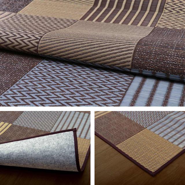 い草上敷き 純国産 袋織 い草ラグカーペット DX京刺子 約191×300cm 裏貼りあり （ 敷物 ラグ マット い草マット い草カーペット い草 絨毯 ござ 茣蓙 長方形 畳める コンパクト 国産い草 天然素材 空気清浄 消臭 抗菌 上敷き ）_17