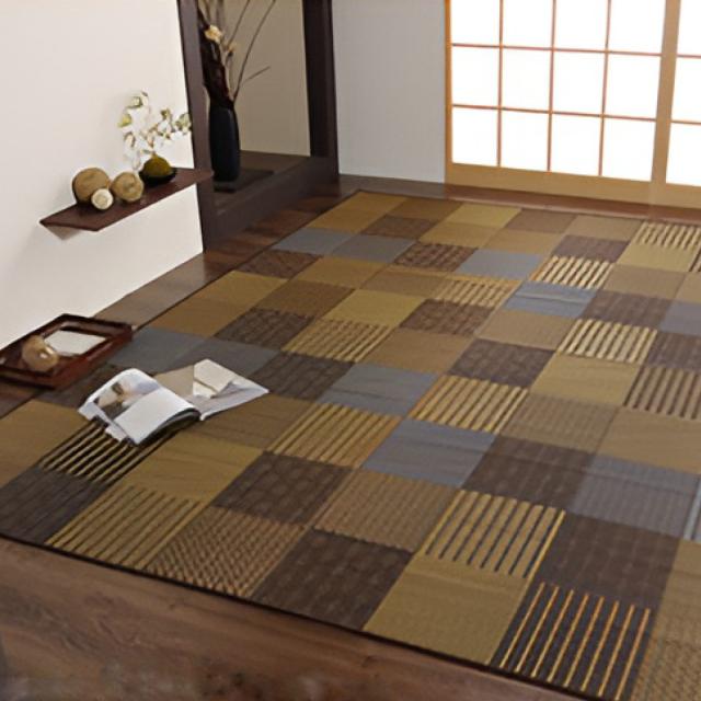 い草上敷き 純国産 袋織 い草ラグカーペット DX京刺子 約191×300cm 裏貼りあり （ 敷物 ラグ マット い草マット い草カーペット い草 絨毯 ござ 茣蓙 長方形 畳める コンパクト 国産い草 天然素材 空気清浄 消臭 抗菌 上敷き ）_18
