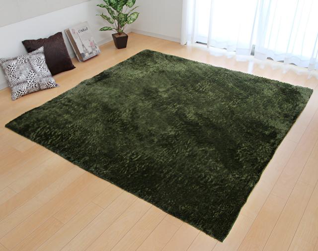 ラグ カーペット シャギー調 2畳 無地 ラルジュ 約185×185cm ホットカーペット 床暖房 対応 （ ラグマット 絨毯 マット正方形 2帖 シャギー リビングマット アクセントラグ 滑り止め 床暖 洗える オールシーズン さらさら ）_10