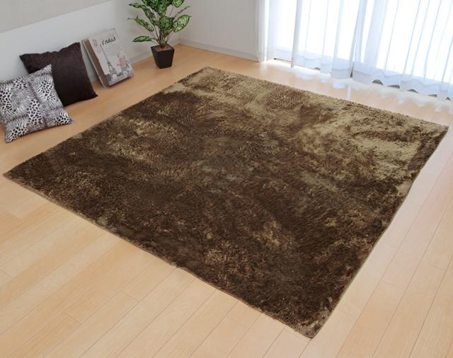 ラグ カーペット シャギー調 2畳 無地 ラルジュ 約185×185cm ホットカーペット 床暖房 対応 （ ラグマット 絨毯 マット正方形 2帖 シャギー リビングマット アクセントラグ 滑り止め 床暖 洗える オールシーズン さらさら ）_6