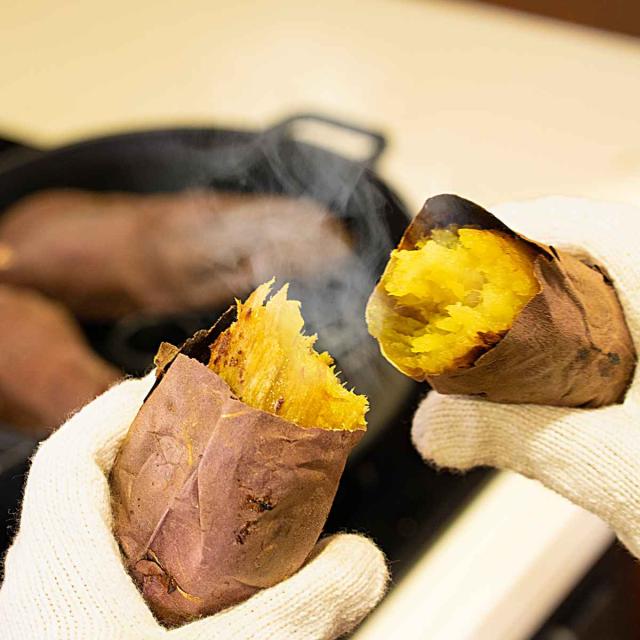 焼き芋鍋 IH対応 新いも太郎 （ ガス火対応 やきいも鍋 鉄製 焼芋鍋 家庭用焼き芋鍋 焼き芋用鍋 鉄器 鉄鍋 フタ付き 調理器具 キッチン用品 池永鉄工 ）_2