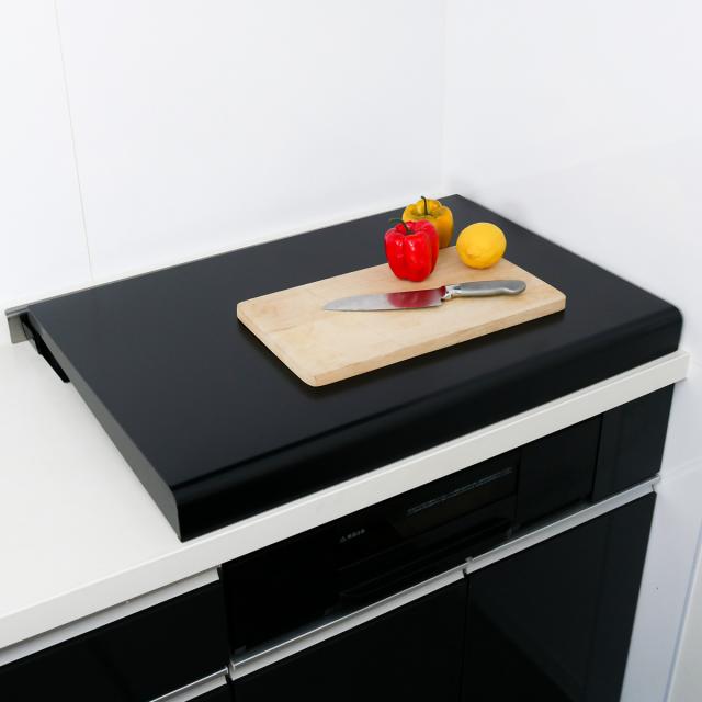 コンロカバー システムキッチン用 幅75cm用 （ 日本製 スチール レンジカバー ガスコンロカバー 油ハネガード レンジガード ガスコンロ対応 IHクッキングヒーター対応 作業台 システムレンジ用カバー 75cm ）の通販は