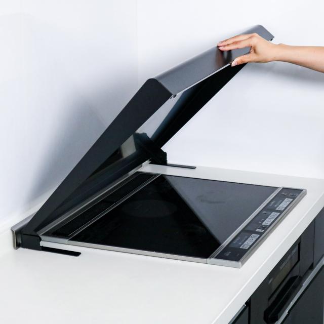 コンロカバー システムキッチン用 幅75cm用 （ 日本製 スチール レンジカバー ガスコンロカバー 油ハネガード レンジガード ガスコンロ対応 IHクッキングヒーター対応 作業台 システムレンジ用カバー 75cm ）の通販は