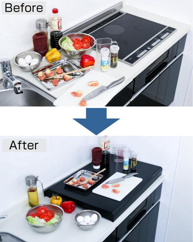 コンロカバー システムキッチン用 幅75cm用 （ 日本製 スチール レンジカバー ガスコンロカバー 油ハネガード レンジガード ガスコンロ対応 IHクッキングヒーター対応 作業台 システムレンジ用カバー 75cm ）の通販は