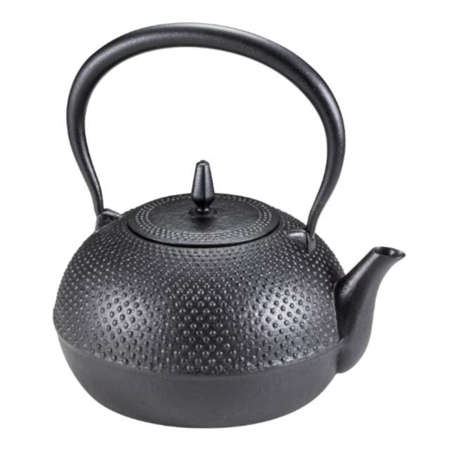 鉄瓶 1.2L IH対応 梔子あられ文様 小 南部鉄器 日本製 （ ガス火対応 ガス火 直火 1.2リットル 鉄器 急須 くちなし クチナシ 鉄分摂取 鉄製 ティーポット お茶用品 茶道具 ） 19,525円