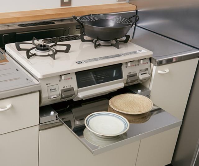 レンジテーブル ステンレス 幅59cm用 幅56cm用 スライド式 （ スライド 
