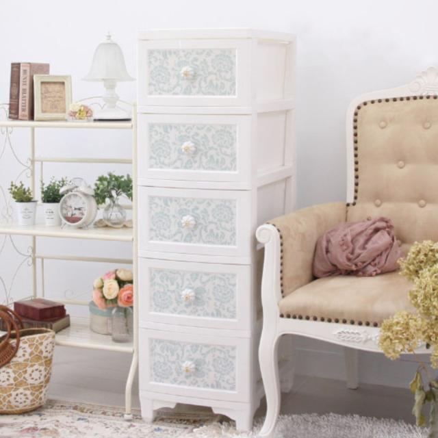 チェスト 5段ボックス 収納 アンティーク 猫足 レトロ 猫脚