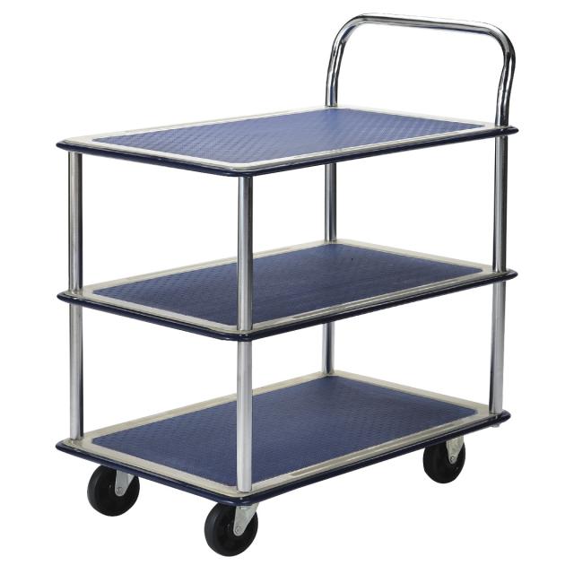 台車 鉄製台車 3段 静音 150kg （ 丈夫 運搬 荷物 耐荷重150kg 三段 品出し 運送 手押し キャリー 業務用 家庭用 荷台 店舗 頑丈 スチール オフィス 会社 倉庫 アウトドア レジャー 書類 平台車 運搬台車 病院 ）の通販は