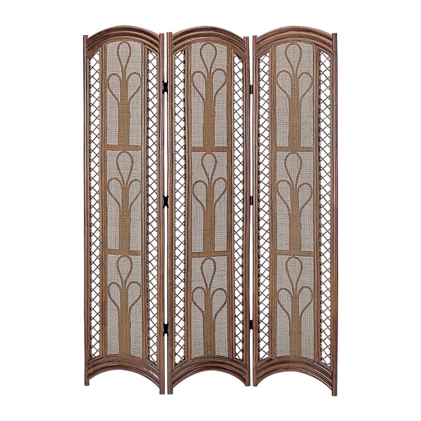 昭和レトロ エスニック 3連 ラタンパーテーション 間仕切り