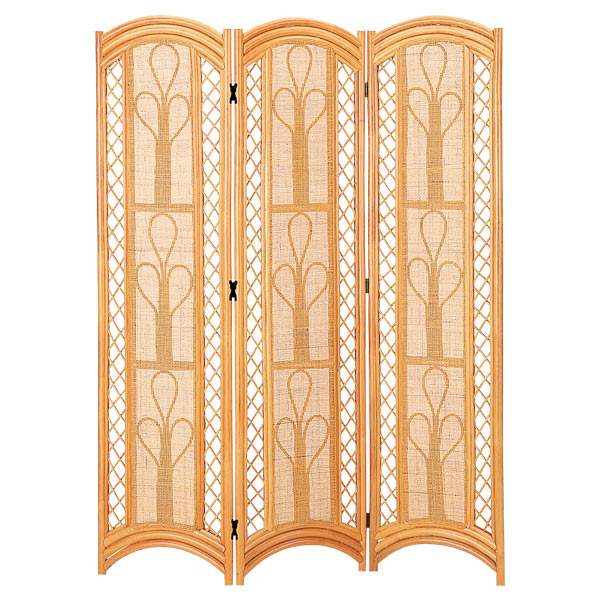 籐 ラタン 衝立 パーテーション 間仕切り 3連 アーチ アジアン 家具 レトロ 衝立 ラタン 籐 スクリーン 3連 パーテーション 和風 アジアン
