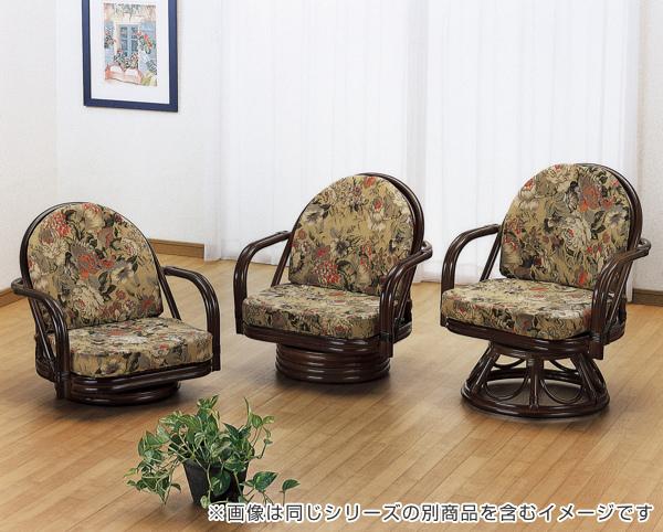 回転座椅子 ロータイプ ラタンチェア 籐家具 座面高25cm （ 椅子 イス アジアン ）_1