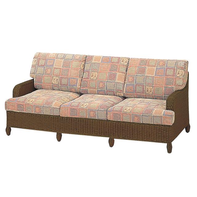 籐 ソファ 3人掛け クッション付 幅200cm （ 家具 ソファー 籐家具 ラタンチェア チェア 3人掛けソファ 籐椅子 モダン クッション おしゃれ ）の通販は