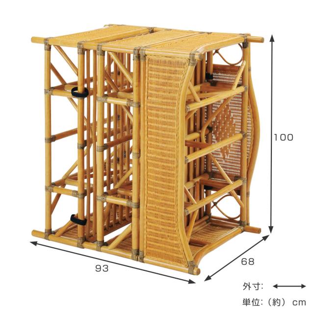 籐 シングルベッド 軽量 3分割 ラタンフレーム （ 家具 ベッド 籐家具 ラタン家具 寝具 ベッドフレーム 籐ベッド すのこ 分割 コンパクト アジアン ）_2