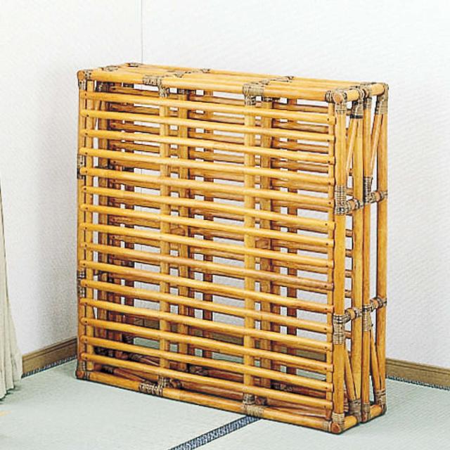籐 すのこベッド 軽量 シングルサイズ 籐枕付き （ 家具 ベッド 籐家具 ラタン家具 寝具 ベッドフレーム 籐ベッド すのこ 分割 コンパクト アジアン ）_2