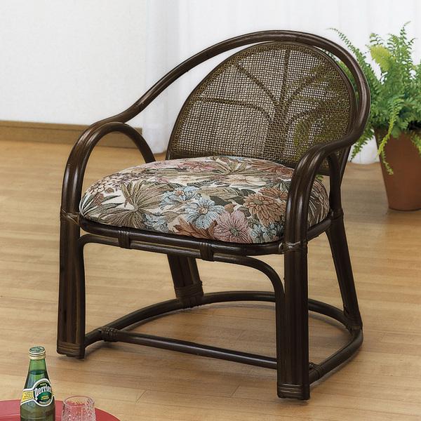 籐 アームチェアー ハイタイプ 2脚組 座面高36cm （ 椅子 ラタン