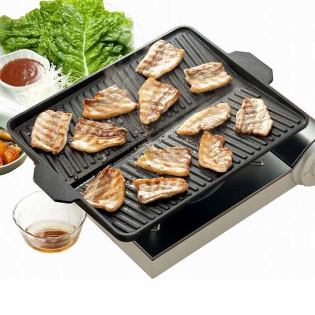 ヘルシー焼肉プレート 角型 ガス火専用 （ カセットコンロ対応 グリルプレート 焼肉グリル カセットコンロ用鉄板 卓上コンロ用鉄板 調理の通販はau  PAY マーケット - リビングート | au PAY マーケット－通販サイト