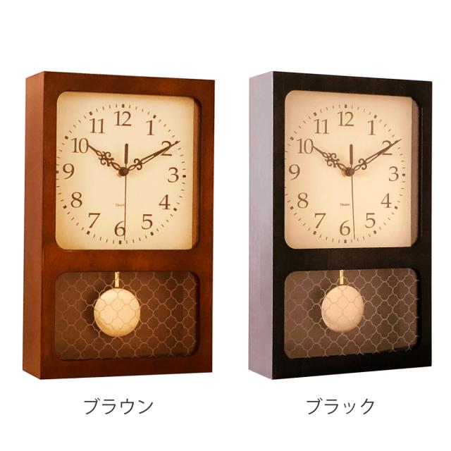 振り子時計 レクタングル 木製 北欧風 （ 時計 掛け時計 置き時計 置き掛け両用時計 掛時計 置時計 レトロ リビング ダイニング 寝室 玄関 キッチン ）_1