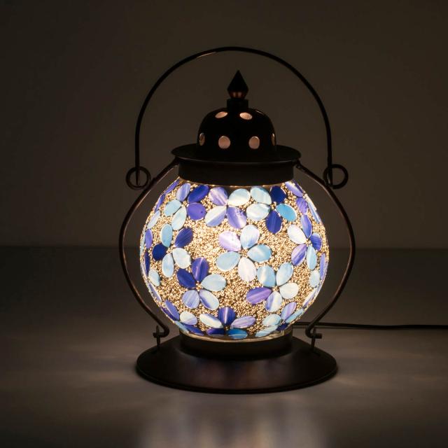 照明 モザイクランプ バハール ランタン型 コンセント型 （ ライト 間接照明 デスクライト インテリアライト 卓上 モザイク ガラス アンティーク テーブルランプ ランプ 補助灯 授乳灯 非常灯 インテリア おしゃれ ステンドグラス ）の通販は 5,797円