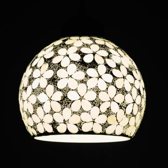ペンダントライト モザイクペンダントライトL バハール LED 電球付き E26 （ ライト 1灯 間接照明 天然素材 インテリア おしゃれ モザイク ガラス 花 ペンダントランプ コード 長さ調節 天井照明 ペンダント照明 ステンドグラス ）_3