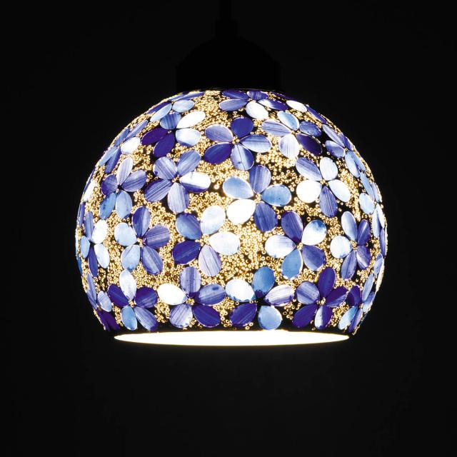 ペンダントライト モザイクペンダントライトL バハール LED 電球付き E26 （ ライト 1灯 間接照明 天然素材 インテリア おしゃれ モザイク ガラス 花 ペンダントランプ コード 長さ調節 天井照明 ペンダント照明 ステンドグラス ）_5