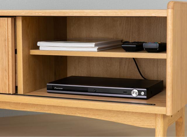 テレビ台 ローボード 北欧風 天然木突板 KICCA 幅110cm （ テレビボード TV台 TVボード テレビラック AVボード 完成品 収納 リビング収納 シンプル モダン 高級感 ブラウン おしゃれ テレビ台 ロータイプ）_4