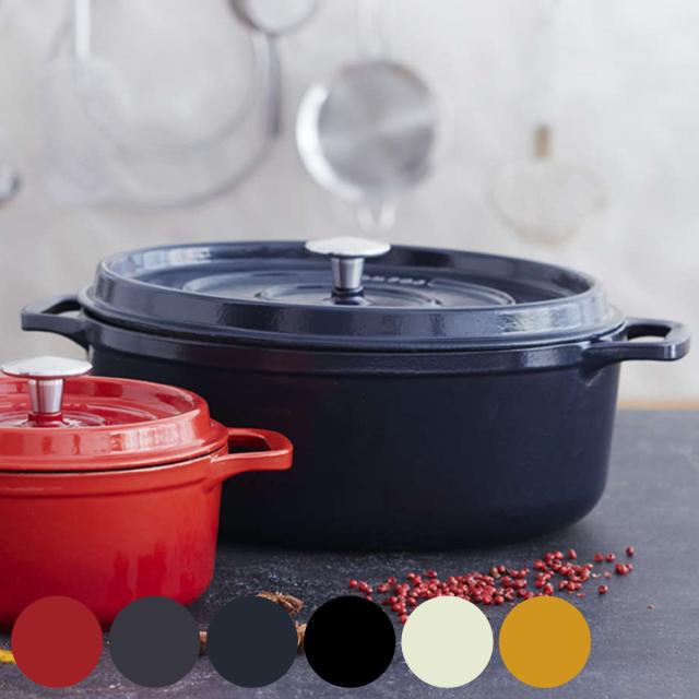 INVICTA キャセロール 27cm オーバル IH対応 両手鍋 （ インビクタ アンビクタ ガス火対応 オーブン対応 ホーロー鍋 琺瑯鍋 27センチ 琺瑯製 ホーロー製 鋳物ホーロー鍋 蓋付き 両手なべ おしゃれ フランス製 ）の通販は