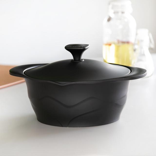 Lirica キャセロール 20cm IH対応 食洗機対応 両手鍋 （ ガス火対応 なべ 万能鍋 お鍋 両手なべ フッ素加工 軽い 蓋付き PFASフリー PFOAフリー 20センチ 20 フッ素コーティング フッ素 アルミ製 軽量 3層構造 注ぎ口付き 調理器具 ）