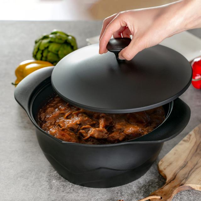 Lirica キャセロール 24cm IH対応 食洗機対応 両手鍋 （ ガス火対応 なべ 万能鍋 お鍋 両手なべ フッ素加工 軽い 蓋付き PFASフリー PFOAフリー 24センチ 24 フッ素コーティング フッ素 アルミ製 軽量 3層構造 注ぎ口付き 調理器具 ）_10