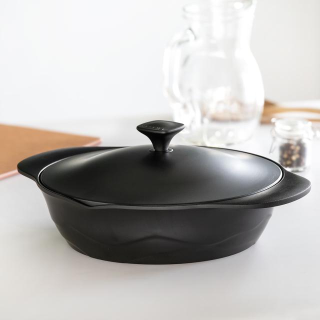 Lirica スキレット 26cm IH対応 食洗機対応 両手鍋 （ ガス火対応 なべ 万能鍋 お鍋 両手なべ フッ素加工 軽い 蓋付き PFASフリー PFOAフリー 26センチ 26 フッ素コーティング フッ素 アルミ製 軽量 3層構造 注ぎ口付き 調理器具 ）_8
