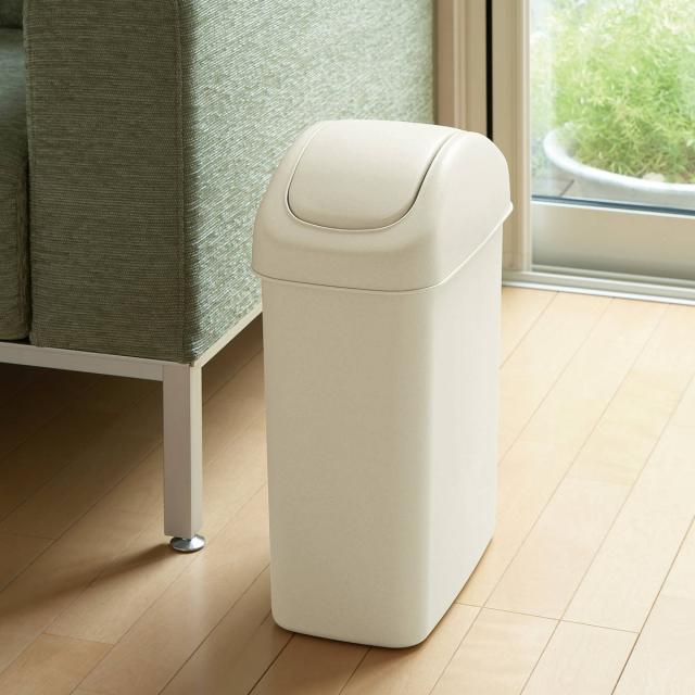 ゴミ箱 11.5L 6個セット スイングスリム （ ごみ箱 11.5リットル ふた付き スイング くず入れ 角型 シンプル ベージュ プラ製 小さい コンパクト 日本製 ）_2