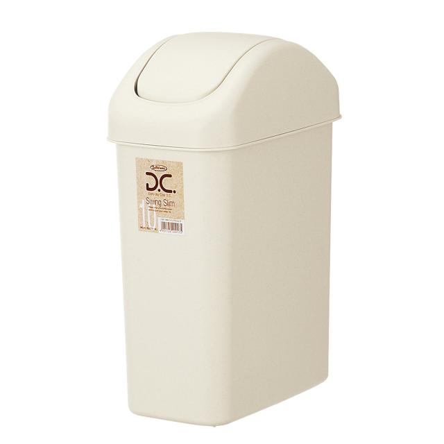 ゴミ箱 11.5L 6個セット スイングスリム （ ごみ箱 11.5リットル ふた付き スイング くず入れ 角型 シンプル ベージュ プラ製 小さい コンパクト 日本製 ）_3