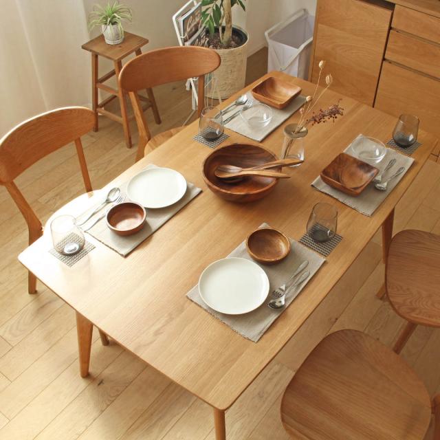 ダイニングテーブル 幅135cm 長方形 リバー 木製 天然木 （ オーク材 食卓テーブル 4人掛け 4人用 食卓机 食卓 ダイニング 135×80cm 高さ71cm 北欧 シンプル ナチュラル おしゃれ ）_10