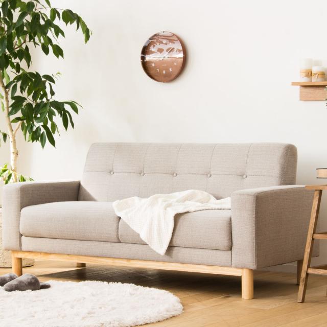 アイボリー ソファ 幅131cm 天然木脚 アイボリー ソファ 幅131cm 天然木脚 ソファ セット 3人掛け