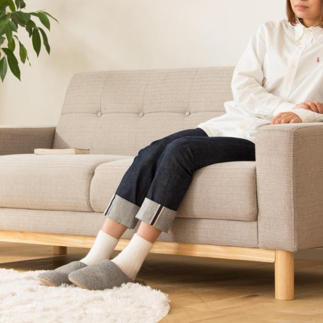 2.5人掛け ソファ ファブリック 生地 ブルー 160cm 2way ソファ