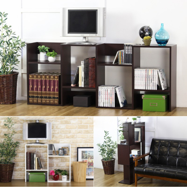 オープンラック 3段 本棚 ジグザグラック 幅59cm （ ディスプレイ