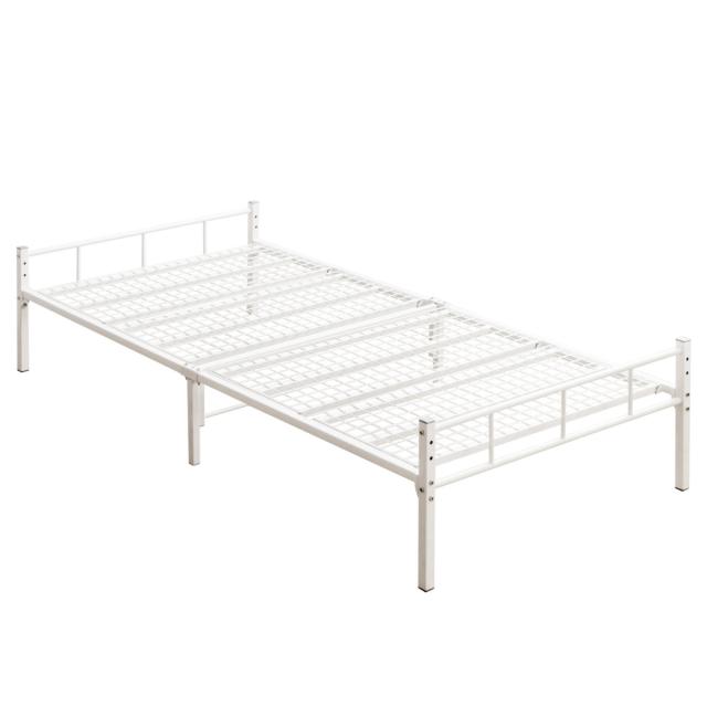 パイプベッド シングル スチール 頑丈 高さ2段階調整 （ ベッド 高さ