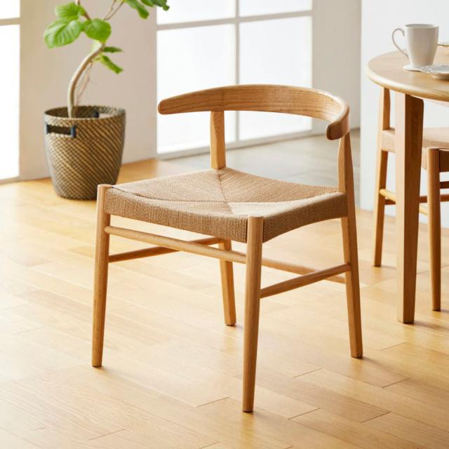 ダイニングチェア 2脚セット 座面高45cm ペーパーコード （ ダイニング チェア 木製 天然木 イス 椅子 北欧 デスクチェア 肘掛け 座面 広い 通気性 食卓椅子 リビングチェア 引っ掛けられる アームチェア おしゃれ ）_16