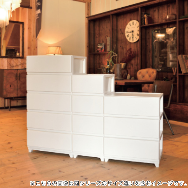 チェスト 幅54×奥行41.5×高さ106.1cm 5段 ワイド （ プラスチック スリムチェスト スリム タンス 引き出し 白 茶 プラスチックチェスト 収納ケース 衣類収納 リビング 収納 日本製 おしゃれ ）の通販は
