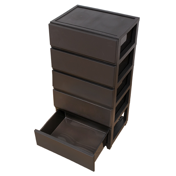 チェスト 幅54×奥行41.5×高さ106.1cm 5段 ワイド （ プラスチック スリムチェスト スリム タンス 引き出し 白 茶 プラスチックチェスト 収納ケース 衣類収納 リビング 収納 日本製 おしゃれ ）の通販は