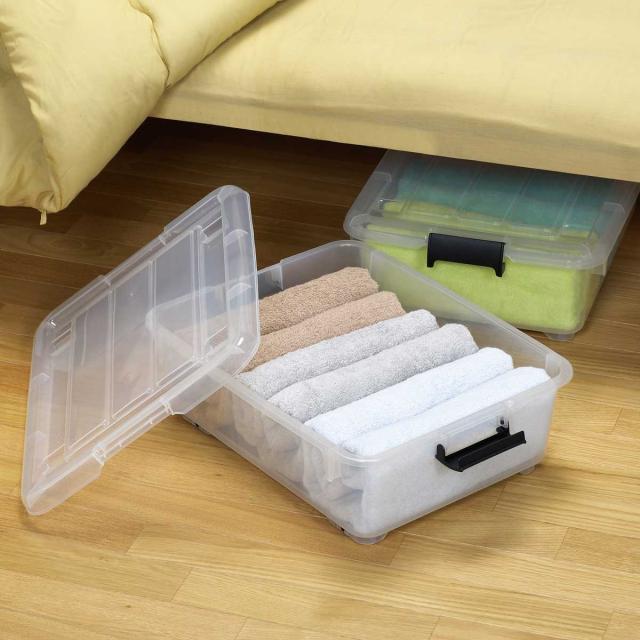 衣装ケース クローゼット 収納ケース コロモ 幅38.5×奥行50×高さ17cm 浅型 12個セット （ コロ付き 収納ボックス 衣類収納 収納 透明 クリア 奥行50 ベッド下収納 押入れ収納 キャスター付き ）_18