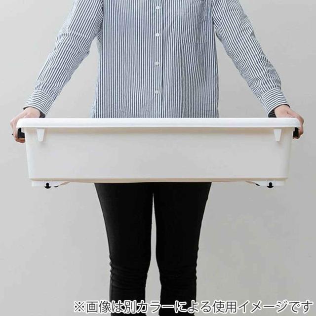 衣装ケース 押し入れ 収納ケース コロモ 幅40×奥行74×高さ18cm 浅型 10個セット （ コロ付き 収納ボックス 衣類収納 収納 透明 クリア 奥行74 ベッド下収納 ベッド下 押入れ クローゼット収納 衣類ケース キャスター付き ）_12